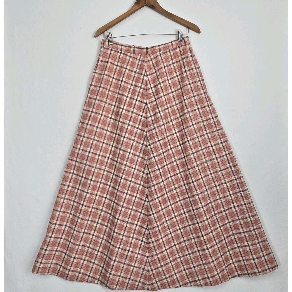 Vintage Beverly Paige Plaid Maxi Skirt Sz 14* Multicolor Union Made Preppy READ - Picture 5 of 13